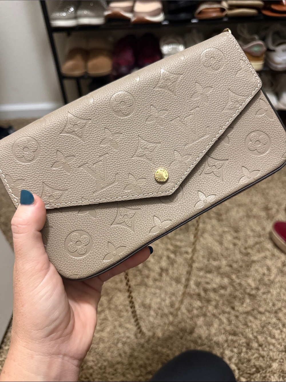 Gray Monogram Leather Crossbody Bag